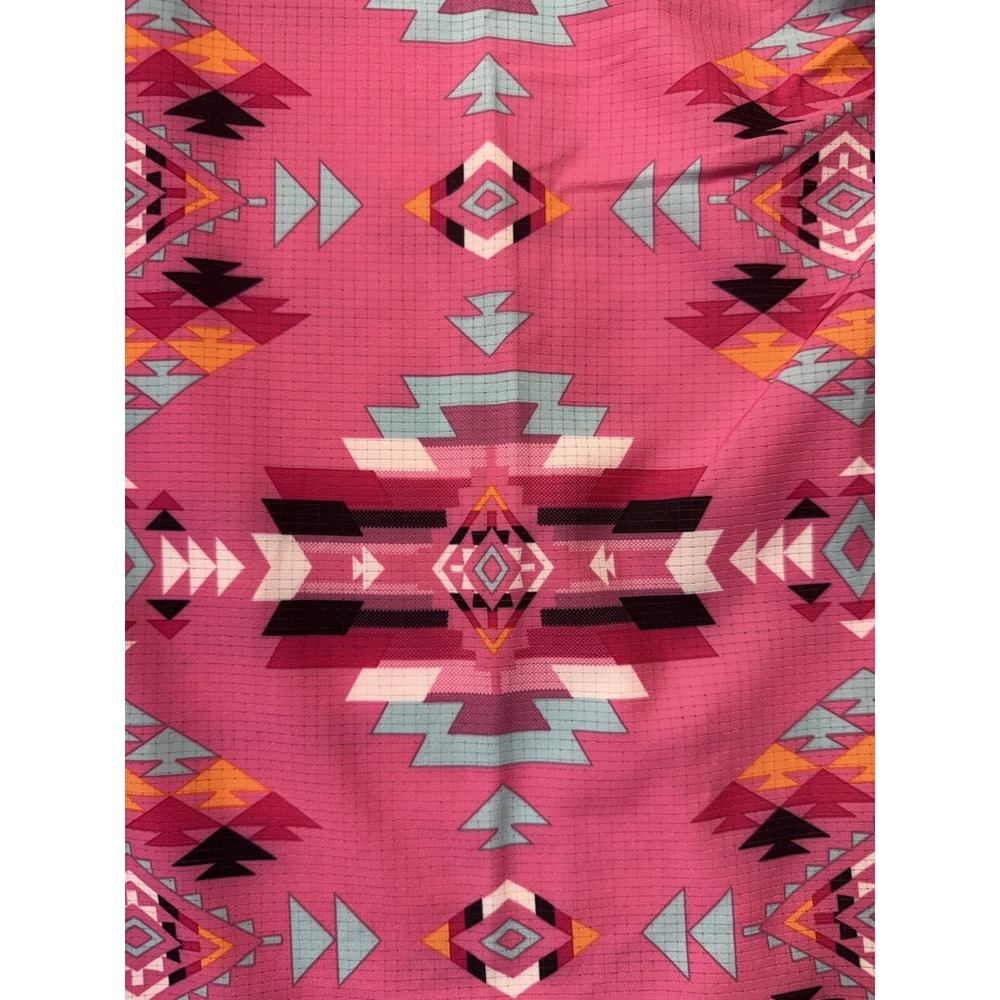 Departwest Men's Aztec Southwest Geometric Pink Performance Button Shirt Large - Picture 6 of 6